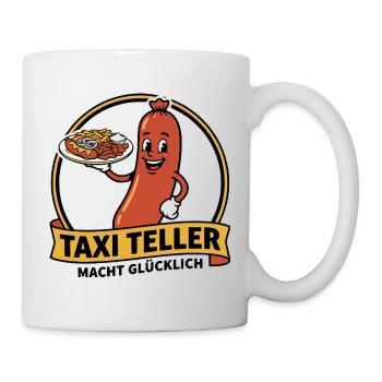 Taxi Teller, Kult Imbiss Ruhrpott Shirt, Hoodie - Tasse - Weiß - Rechts