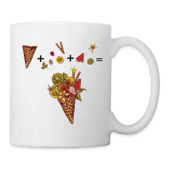 Cornet de glace aux fruits colorés - Mug blanc - blanc - Droite