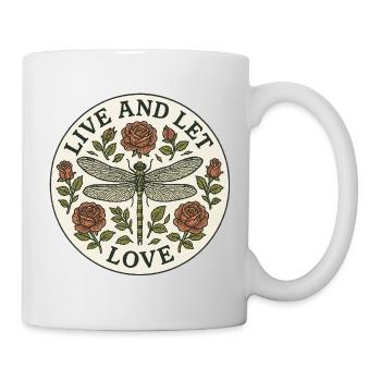 Live and Let Love Dragonfly Circle - Mug - white - Right