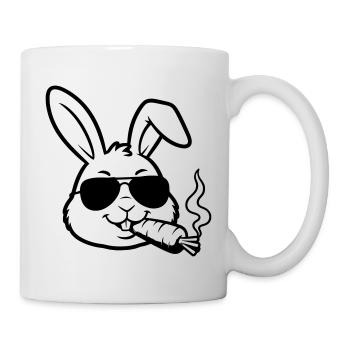 Cool Bunny Glasses Carrot Outline - Mug - white - Right
