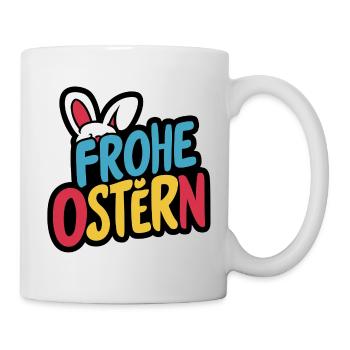 Frohe Ostern Hase - Tasse - Weiß - Rechts