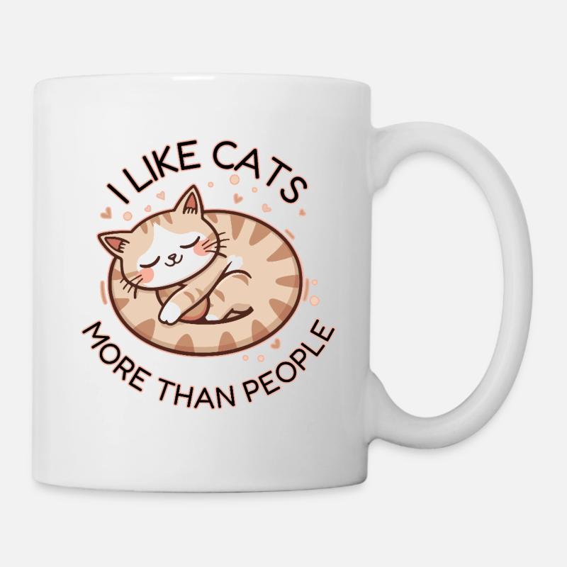 Cat Lover: More Than People - Mug - white
