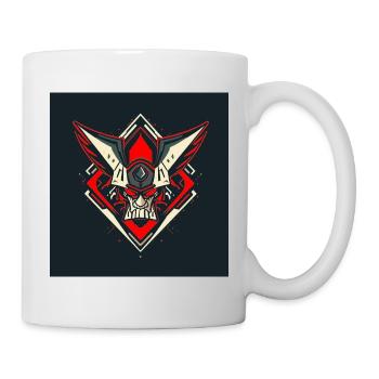 Schädel-Krieger-Emblem - Tasse - Weiß - Rechts
