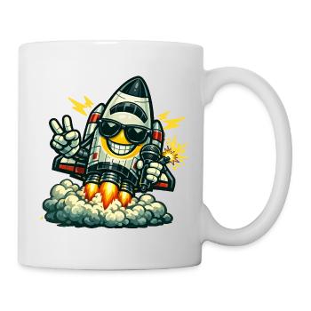Space Rocket Duck mit Mikrofon - Tasse - Weiß - Rechts