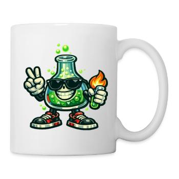 Labor-Held mit Peace-Sign und Flamme - Tasse - Weiß - Rechts