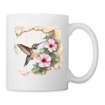 Hummingbird with flowers - Mug - white - Right