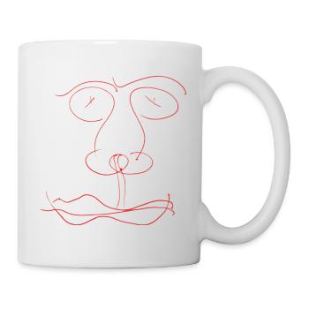 Ligne de face rouge abstraite - Mug blanc - blanc - Droite