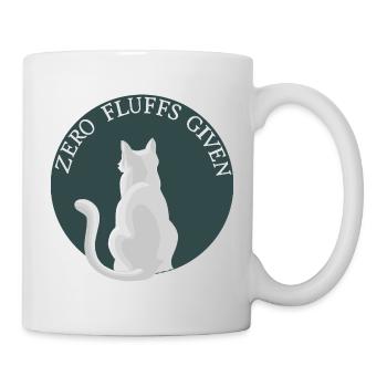 Zero Fluffs Given – Cat from behind with attitude - Mug - white - Right