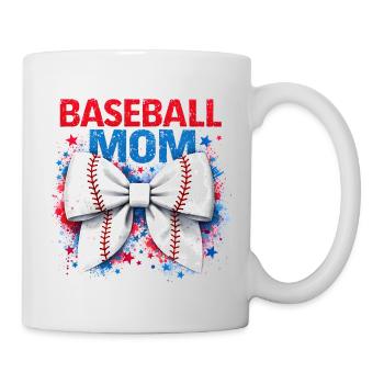 Lebendige Baseball-Bogen-Mama-Süße Spieltag-Ästhetik - Tasse - Weiß - Rechts
