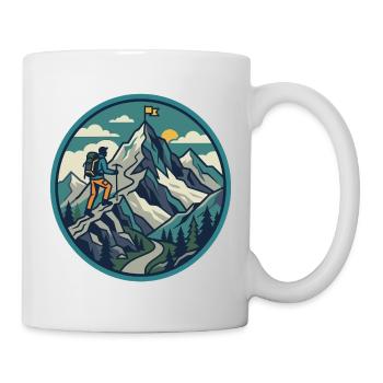 Motif du sommet de l’aventure alpiniste - Mug blanc - blanc - Droite