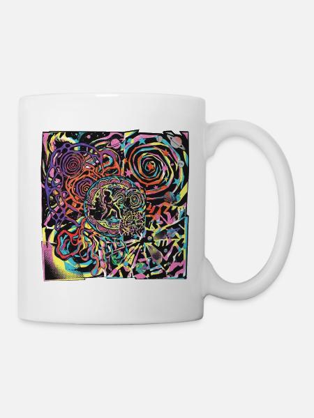 Psychedelic Rock Party Moon - Tasse - Weiß