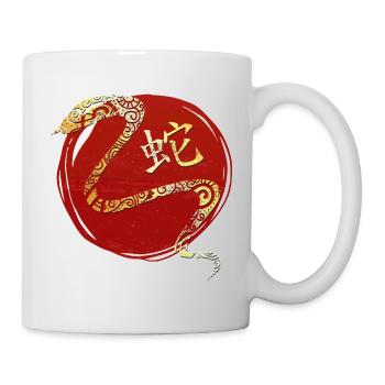 Schlange Chinesisches Tierkreiszeichen Horoskop - Tasse - Weiß - Rechts