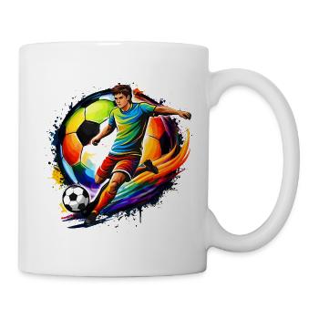 Soccer Shirt Player Silhouette Soccer Ball - Mug - white - Right