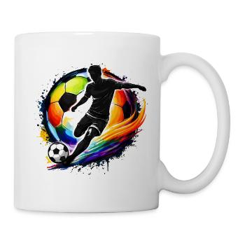 Soccer Shirt Player Silhouette Soccer Ball - Mug - white - Right