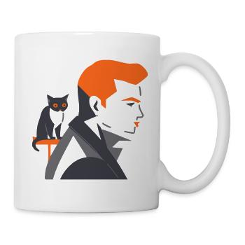 Mann mit Katze - Tusarisa - Tasse - Weiß - Rechts