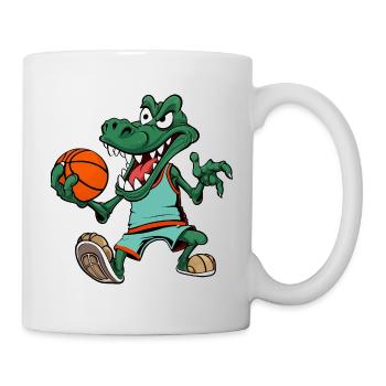 Basketballer Krokodil - Tasse - Weiß - Rechts