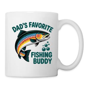 Angeln mit Papa - Tasse - Weiß - Rechts