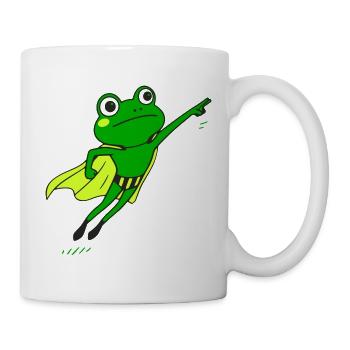 Héros grenouille en supercape - Mug blanc - blanc - Droite
