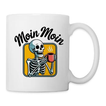 Erst Kaffee Skelett - Tasse - Weiß - Rechts