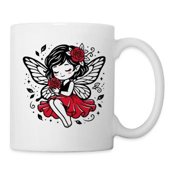 Rose Wings Fairy in Red Dress - Mug - white - Right