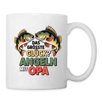 Opa & Enkel Angeln - Tasse - Weiß - Rechts
