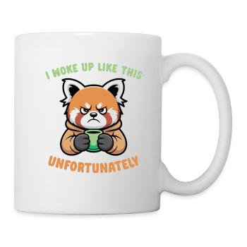 Mürrischer Panda mit Kaffee - Morgenmuffel - Tasse - Weiß - Rechts