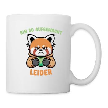 Mürrischer Panda mit Kaffee - Morgenmuffel - Tasse - Weiß - Rechts