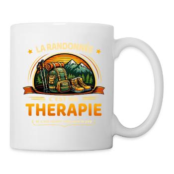 La randonnée c’est ma thérapie – humour - Mug blanc - blanc - Droite