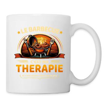Le barbecue c’est ma thérapie – humour grillade - Mug blanc - blanc - Droite