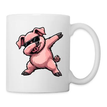 Dabbing Schwein - Tasse - Weiß - Rechts