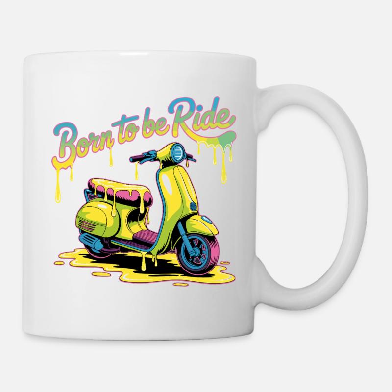 Born To Ride Scooter Neon Splash - Mug - white