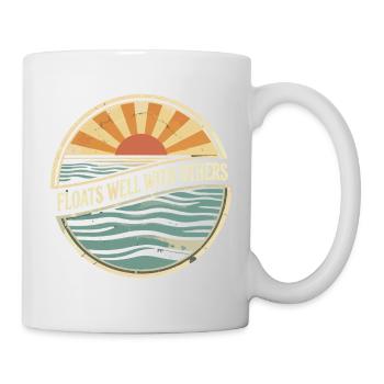 Schwimmt gut mit anderen – Sommerhumor - Tasse - Weiß - Rechts