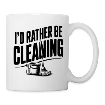 Ich würde lieber putzen - Tasse - Weiß - Rechts