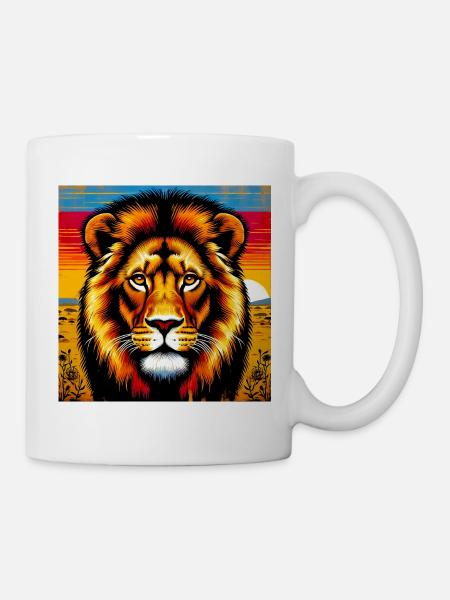 Löwe - Tasse - Weiß