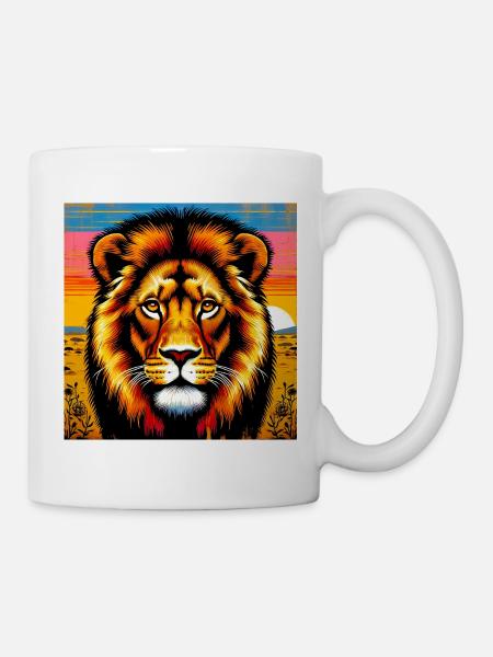 Löwe - Tasse - Weiß