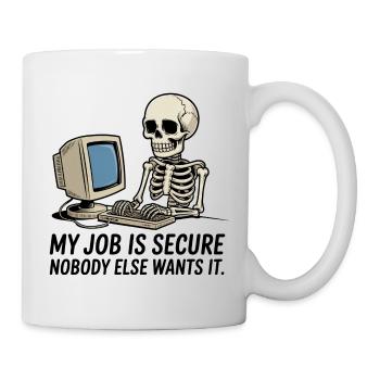 Squelette sur la sécurité au travail informatique PC - Mug blanc - blanc - Droite