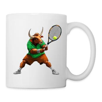 Stier Tennis - Tasse - Weiß - Rechts