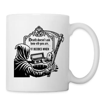 Death Doesn't Ask How Old You Are Gothic Skull - Mug - white - Right