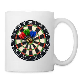Cible de fléchettes Trois fléchettes - Mug blanc - blanc - Droite