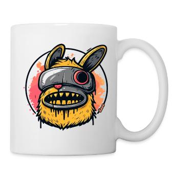 Neon-Maskiertes Kaninchenmonster - Tasse - Weiß - Rechts