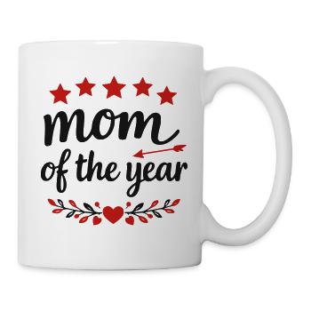 Mom of the Year – Loving Mother's Day Design - Mug - white - Right