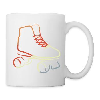 Patins à roulettes rétro vintage - Mug blanc - blanc - Droite