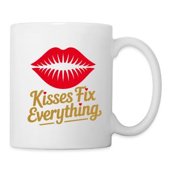 Kisses heal everything - Mug - white - Right