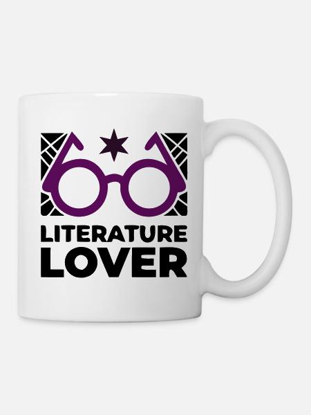 Literature Lover Brille Text - Tasse - Weiß