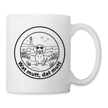dackel wat mutt dat mutt - Tasse - Weiß - Rechts