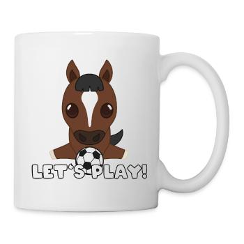 Pferd Fussball-Design: Let’s Play - Tasse - Weiß - Rechts