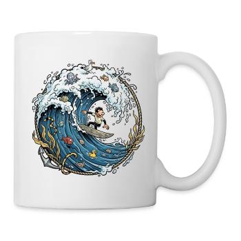 Surfers, surfers and the sea - Mug - white - Right