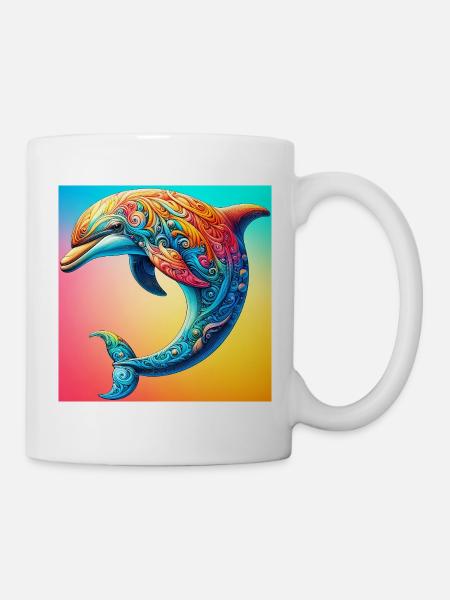 Delfin - Tasse - Weiß