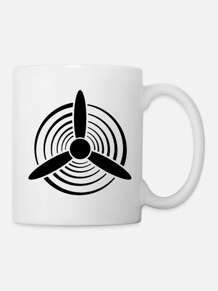 Solid Color Graphic Propeller - Mug - white