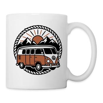 Iconic Retro Vanlife Camper Bus - Mug - white - Right